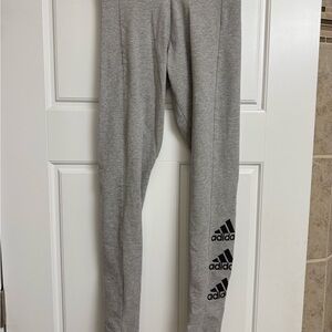 Adidas Women's Gray Leggings with Black Logo
